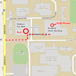 Directions to SUB Photo - Parking Map